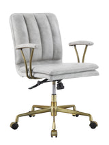 Damir Vintage Top Grain Leather Office Chair - Antique White