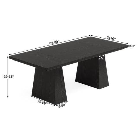 Modern Home Office Computer Desk Workstation in Dark Brown Wood Finish