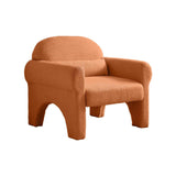 modern boucle accent chair with lumbar pillow for living room