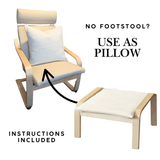 Natural White Bouclé Poäng Slipcovers – Compatible with IKEA Poäng Chair & Footstool